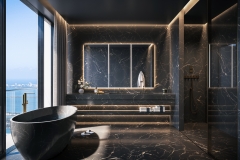 888 Brickell, Dolce&Gabbana, Miami, Bathroom Black, JDS Development Group by LL&Co